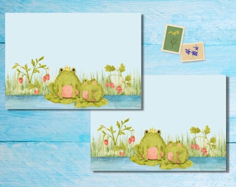 Strawberry Frog - pack of 5 or 10 envelopes, penpal letter supplies, happy mail stationery, A6 size envelope set