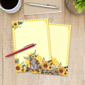 Donkey A5-briefpapier, benodigdheden voor penvrienden, briefpapier, al dan niet gelinieerd, losse vellen, schattig pastelkleurpapier met of zonder lijnen