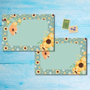 Paquete de 5 o 10 sobres Flower Bee, sobres Happy Mail para cartas a amigos por correspondencia, sobres con envío postal tamaño C6