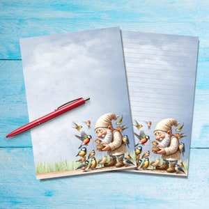Carta da lettere A5 Feeding the Birds, Forniture per amici di penna, Fogli di lettere per cancelleria, Carta da lettere con o senza righe, Carta da lettere carina