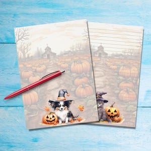 Papel para escribir cartas tamaño A5 Pumpkin Patch, suministros para amigos por correspondencia, hojas de papelería rayadas o sin rayar, lindo papel para notas con o sin líneas