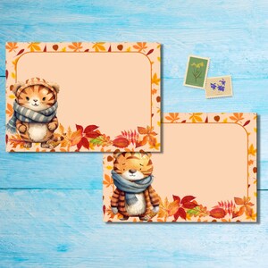 Buste Autumn Tigers confezione da 5 o 10, buste Happy Mail per lettere di amici di penna, buste postali formato C6