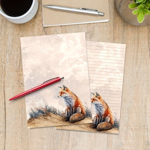 Papier do pisania listów Fox on the Dunes A5, artykuły dla przyjaciół korespondencyjnych, artykuły papiernicze w linie lub bez, ładny papier listowy w linie lub bez