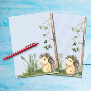 Carta da lettere Heidi Hedgehog A5, Forniture per amici di penna, Fogli per appunti di cancelleria, Carta da lettere autunnale con o senza righe, Simpatiche pagine sciolte
