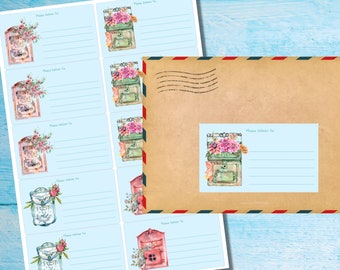Post Boxes self adhesive please deliver to.. labels, 10 labels per sheet, 99.1 x 57.0 mm rectangular stickers with rounded corners