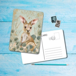 Cartolina Australian Animals (n. 4), cartolina formato A6 con angoli arrotondati, splendida cartolina illustrata di attraversamento dei fiumi 14,8 cm x 10,5 cm