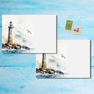 Vista di un faro buste confezione da 5 o 10, buste Happy Mail per lettere di amici di penna, buste postali formato C6
