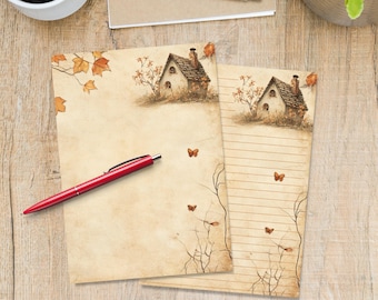 Papier do pisania listów Cottage A5, artykuły do korespondencji, artykuły papiernicze w linie lub bez, ładny papier listowy w linie lub bez