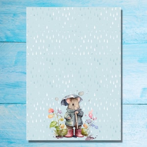 April Showers Papier à lettre A5, Fournitures pour correspondants, Feuilles de lettres doublées ou non lignées, Papier à lettres mignon avec ou sans lignes image 6