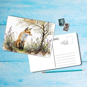 Foxes Postcard set di 5, cartolina formato A6 con angoli arrotondati, bellissima cartolina illustrata postcrossing 14,8 cm x 10,5 cm immagine 2