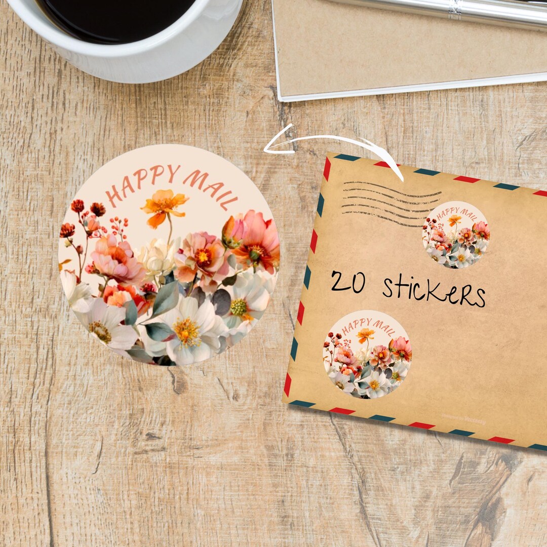 Late Summer Flowers Stickers Pack, Cute Individually Cut Round Matte ...