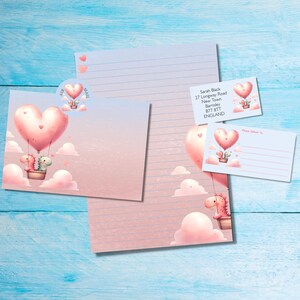 Kit de cartas para enviar por correo postal a juego con Dino Love, papel de carta tamaño A5, sobres, etiquetas de dirección, etiqueta PDT, pegatinas redondas de Happy Mail
