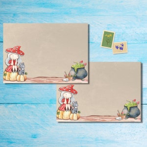 Confezione da 5 o 10 buste "Streghette carine", buste "Happy Mail" per lettere di amici di penna, buste affrancate formato C6