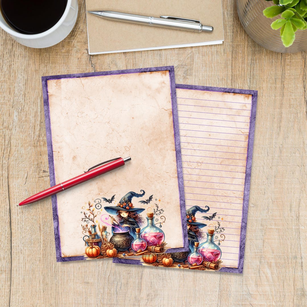 Hocus Pocus A5 Letter Writing Paper, Pen Pal Supplies, Stationery Lined ...