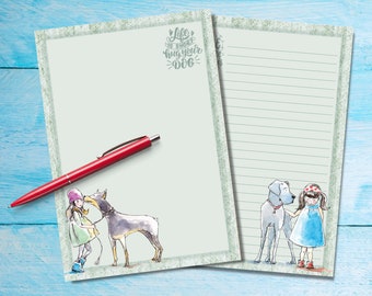 Dog Hugs A5 letter writing paper, Penpal supplies, Stationery sheets for letters lined or unlined, Cute snailmail notepad with/without lines