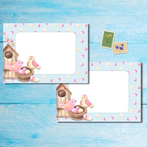 Paquete de 5 o 10 sobres Little Birds, sobres Happy Mail para cartas a amigos por correspondencia, sobres de tamaño C6 para enviar por correo