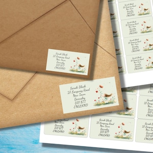 Etichette per l'indirizzo di ritorno "Feel the Breeze", 24 o 40 etichette autoadesive per foglio, adesivi rettangolari "Pen pal" per buste di posta allegra