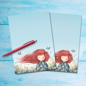 Meadow Breeze briefpapier van A5-formaat, benodigdheden voor penvrienden, briefpapier, briefpapier, schrijfpapier met of zonder lijnen, schattig briefpapier