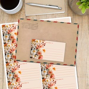 Etiquetas autoadhesivas de flores de finales de verano, 10 etiquetas por hoja, pegatinas rectangulares de 99,1 x 57,0 mm con esquinas redondeadas.