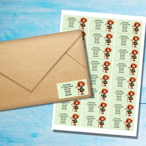 Etiquetas de dirección de devolución de Candy Cane Girl, 24 etiquetas autoadhesivas por hoja, pegatinas rectangulares de 63,5 x 33,9 mm para cartas a amigos por correspondencia