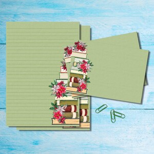 Juego de papelería para escribir cartas (A5) de Festive Books, kit de sobres a juego para correo postal, hojas de papel rayado o sin rayar