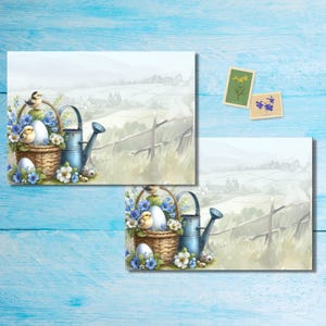 Paquete de 5 o 10 sobres de cesta de primavera, sobres de correo felices para cartas de amigos por correspondencia, sobres de tamaño C6 que se pueden enviar por correo