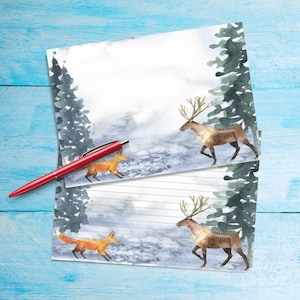 Papel para cartas tamaño A5 para reuniones de invierno, suministros para amigos por correspondencia, hojas sueltas de papelería con o sin líneas, papel para notas horizontal con o sin líneas