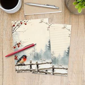 Carta da lettere Hello Winter formato A5, articoli per amici di penna, fogli di cancelleria a righe o non a righe, carta da lettere carina con o senza righe