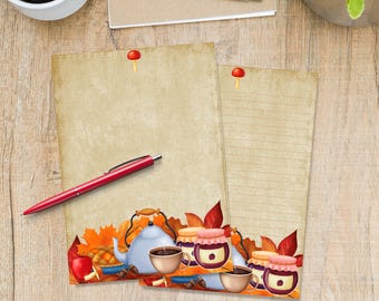 Papier do pisania listów Autumn Tea A5, artykuły do korespondencji, artykuły papiernicze w linie lub bez, ładny papier listowy w linie lub bez