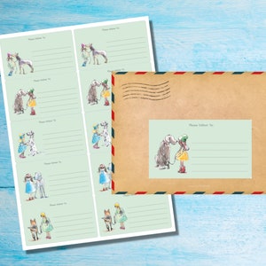 Etichette autoadesive Dog Hugs, da consegnare a..., 10 etichette per foglio, adesivi rettangolari da 99,1 x 57,0 mm con angoli arrotondati