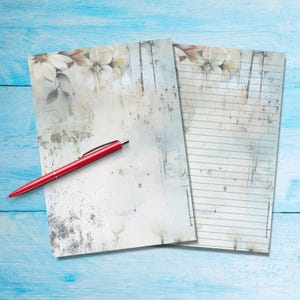 Shabby vintage schrijfpapier, benodigdheden voor penvrienden, briefpapier A5-briefpapier, schrijfpapier met of zonder lijnen, schattig briefpapier