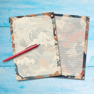 Papel para escribir cartas estilo japonés A5, suministros para amigos por correspondencia, hojas de cartas rayadas o sin rayar, lindo papel para notas con o sin líneas