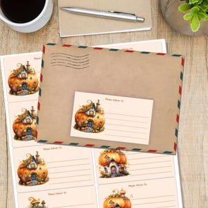 Pumpkin Houses self adhesive please deliver to.. labels, 10 labels per sheet, 99.1 x 57.0 mm rectangular stickers with rounded corners