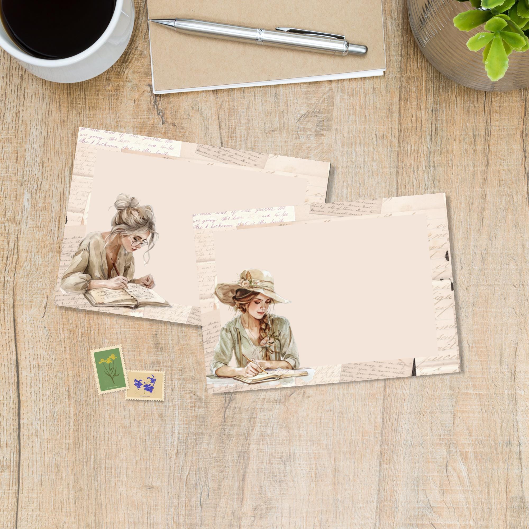 Writing Girls Envelopes Pack of 5 or 10, Pen Pal Supplies, Envelopes ...