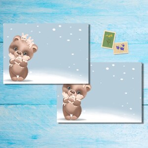 Paquete de 5 o 10 sobres Bear Hugs, sobres Happy Mail para cartas a amigos por correspondencia, sobres de tamaño C6 para enviar por correo
