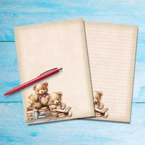 Papel para escrever cartas A5 Leia-me uma história, Suprimentos para amigos por correspondência, Papelaria com ou sem pauta, Papel de carta fofo com/sem pautas