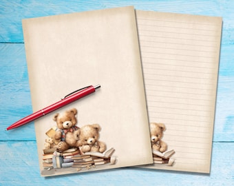 Read me a Story A5 letter writing paper, Pen pal supplies, Stationery lined or unlined single sheets, Cute notepaper with/without lines
