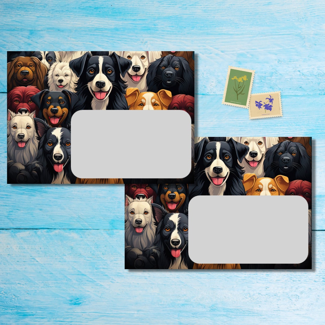 Dogs Envelopes Pack of 5 or 10, Happy Mail Envelopes for Pen Pals ...