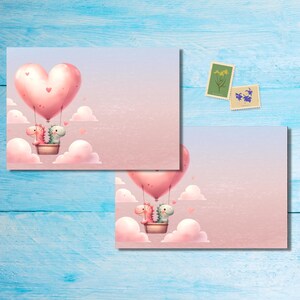 Confezione da 5 o 10 buste Dino Love, buste Happy Mail per lettere di amici di penna, buste postali formato C6
