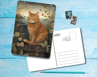 Cats Postcard (no.3), A6 size postcard with rounded corners, beautiful illustrated postcrossing single postcard 14.8 cm x 10.5 cm