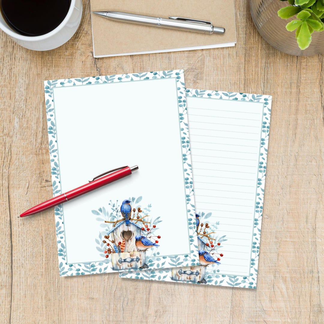 Bluebirds A5 Letter Writing Paper, Pen Pal Supplies, Stationery Lined ...