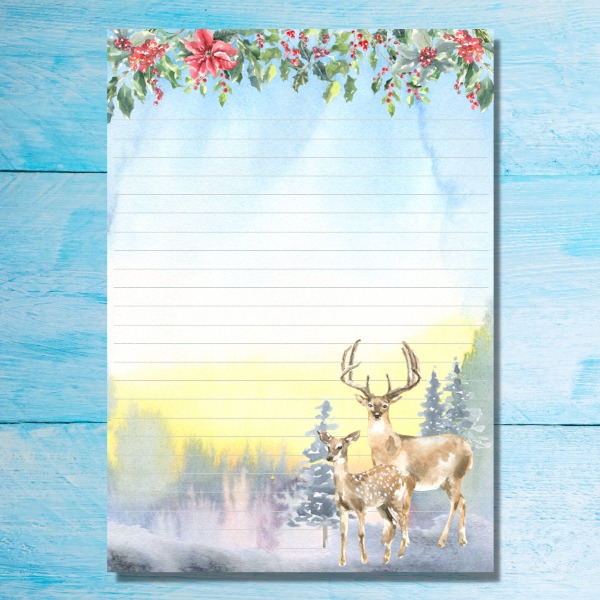 Letter Pad - Deer in the autumn