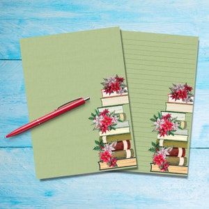 Libros festivos Papel para escribir cartas A5, artículos de papelería para amigos por correspondencia, lindas hojas de cartas de papel con o sin rayas para un correo feliz