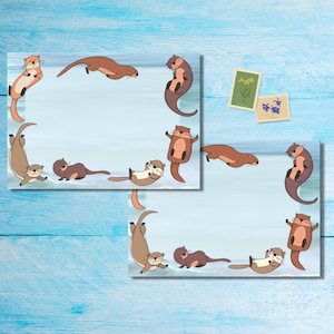 Paquete de 5 o 10 sobres Otters, sobres Happy Mail para cartas a amigos por correspondencia, sobres de tamaño C6 con posibilidad de envío por correo.