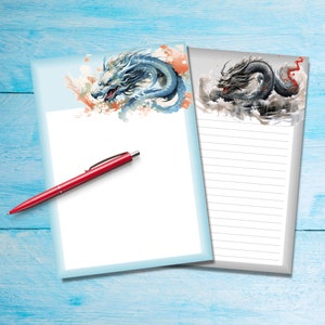 Oriental Dragons Papel para escribir cartas A5, Suministros para amigos por correspondencia, Papelería con o sin líneas, Lindo papel de notas con o sin líneas