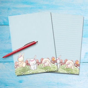 Papel para escrever cartas Rabbits Garden A5, suprimentos para amigos por correspondência, folhas de papelaria, papel para cartas com ou sem linhas, papel para escrever bonito