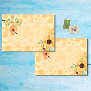 Paquete de 5 o 10 sobres con diseño de abeja, sobres Happy Mail para cartas de amigos por correspondencia, sobres con envío postal tamaño C6.