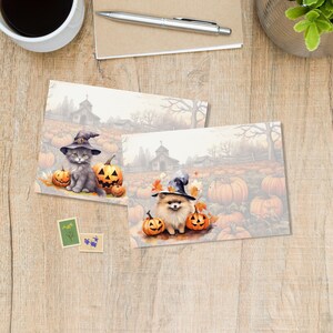 Lot de 5 ou 10 enveloppes citrouilles, fournitures pour correspondants, enveloppes pour des lettres heureuses