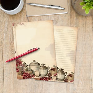 Omas Rezeptbuch Schreibpapier, Briefpapier, Briefpapier, A5 Briefpapier, süßes Briefpapier mit oder ohne Linien