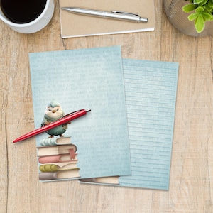 Librarians A5 letter writing paper, Pen pal supplies, Stationery lined or unlined note sheets, Cute notepaper with or without lines